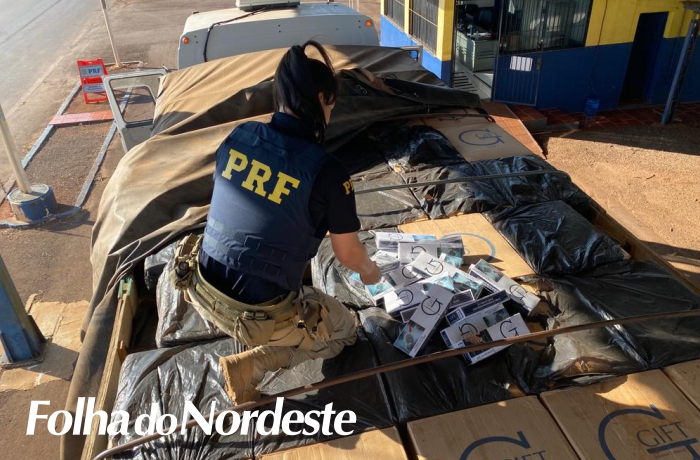 PRF apreende carga de cigarro contrabandeado avaliada em mais de 1,7 milhão de reais