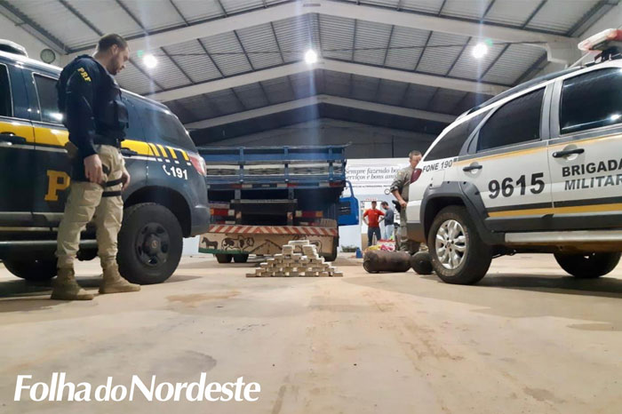 PRF, com apoio da BM, apreende 30 quilos de cocaína em cilindro de caminhão em Tio Hugo/RS