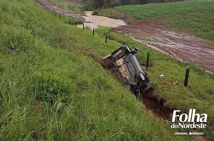 Aquaplanagem seguida de capotamento deixa três feridos em Sananduva