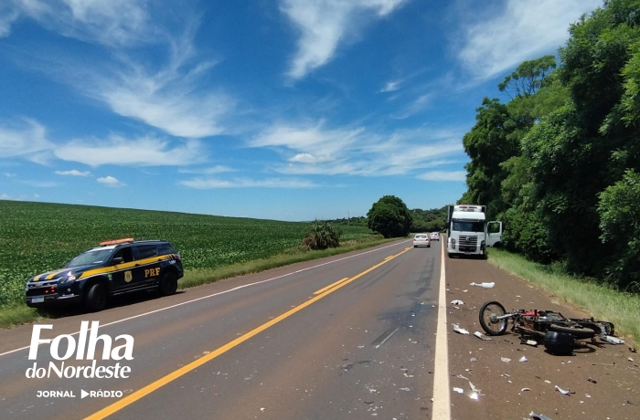 Colisão frontal na BR-386 em Sarandi resulta na morte de motociclista