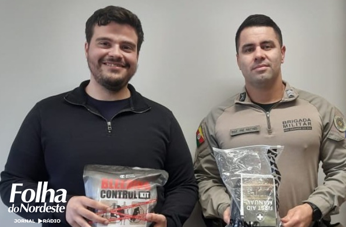 Brigada Militar de São José do Ouro recebe kits de atendimento pré-hospitalar do Ministério Público