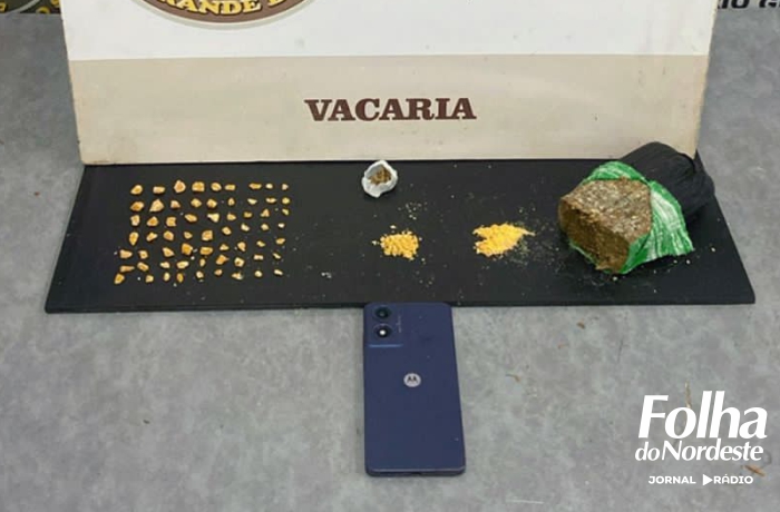 Ação da Brigada Militar resulta na prisão de homem por tráfico no bairro Chico Mendes, em Vacaria