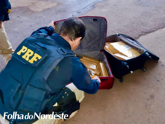 PRF prende traficante com 61 quilos de maconha dentro de ônibus de linha em Sarandi