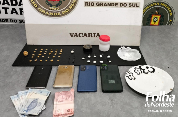 Três homens são presos por tráfico de drogas em Vacaria