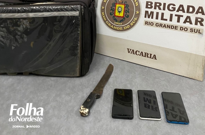 Brigada Militar prendeu três homens por roubo contra motoboy em Vacaria