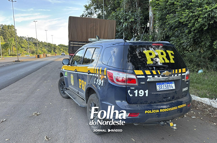 PRF flagra caminhão com 15 toneladas de excesso de peso e apreende rebite na BR-153 em Erechim