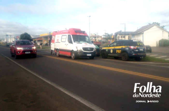 PRF atende acidente com lesões leves no entroncamento da BR-116 e BR-285 em Vacaria