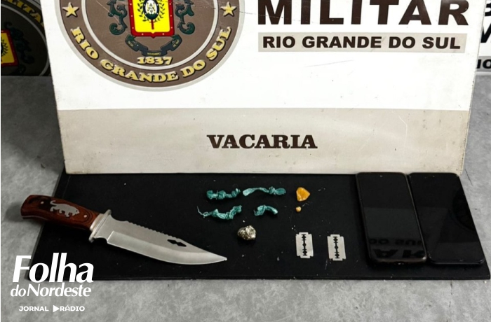 Casal é preso por tentativa de homicídio e tráfico de drogas em Vacaria