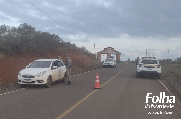 Brigada Militar realiza barreira policial no Passo do Carro, Monte Alegre dos Campos