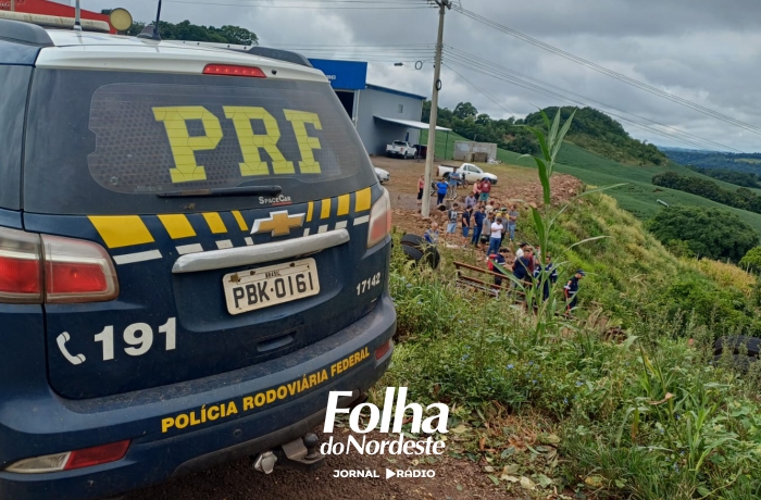 Motorista morre após saída de pista e tombamento na BR-386, em Frederico Westphalen