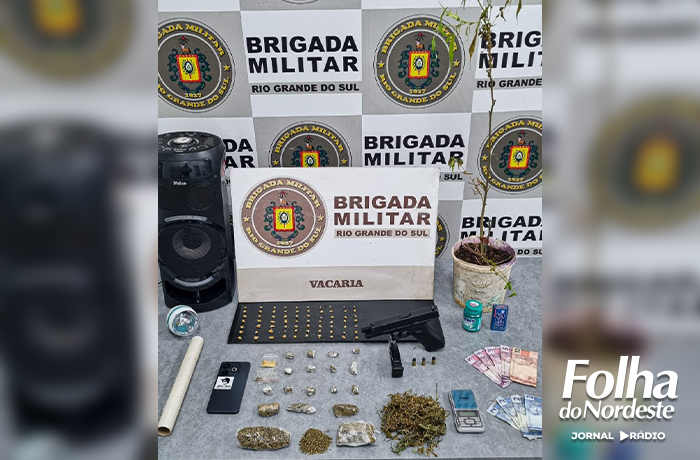 Brigada Militar prende homem por tráfico de drogas e posse ilegal de munição