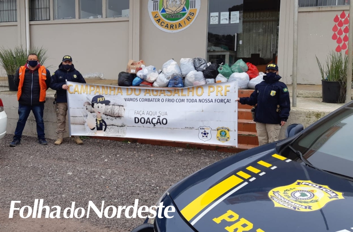 PRF entrega agasalhos arrecadados em Caxias do Sul e Vacaria