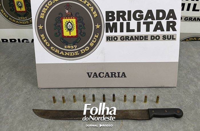 Brigada Militar atende ocorrência com homem em surto psicótico no centro de Vacaria