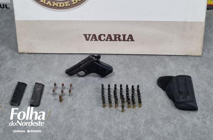 Brigada Militar prende três pessoas por porte ilegal de arma em Vacaria