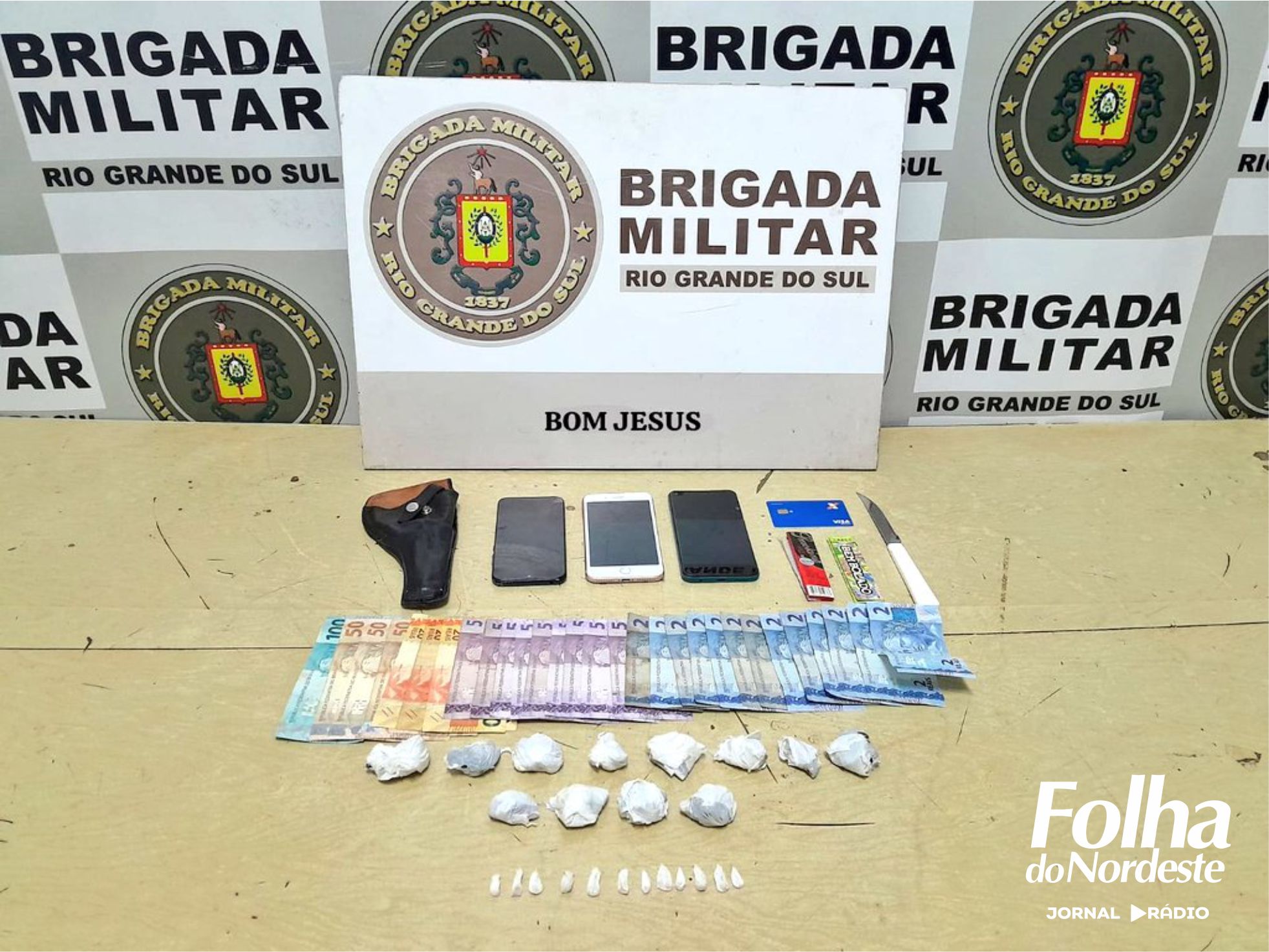 Brigada Militar prende homem por tráfico de drogas em Bom Jesus