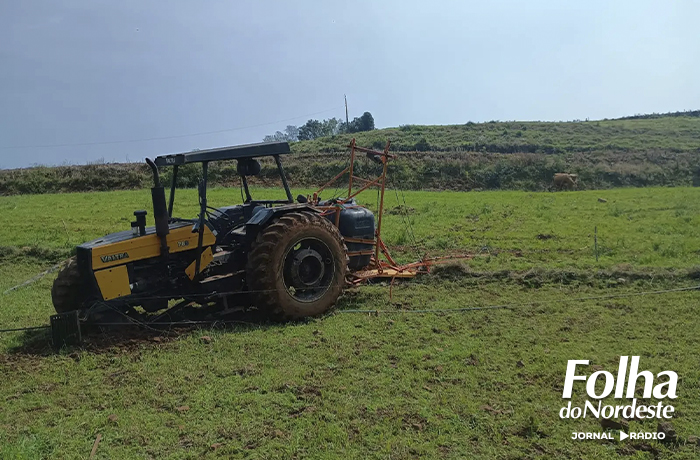 Homem fica ferido em acidente com trator agrícola em Cacique Doble