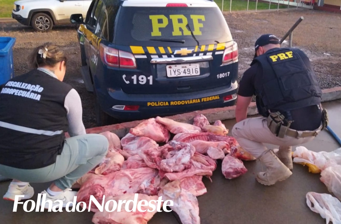PRF apreende mais de cem quilos de carne de porco em Vacaria 