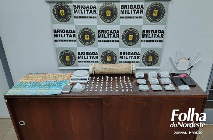 Ação da Brigada Militar resulta em prisão por tráfico e apreensão de adolescentes em Caseiros