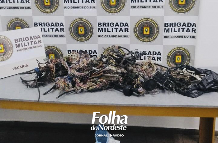 Dupla é presa em flagrante furtando fios de cobre no centro de Vacaria