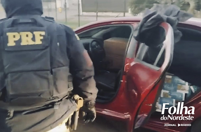 PRF prende homem com carro furtado carregado de cigarros na BR-285, em Vacaria