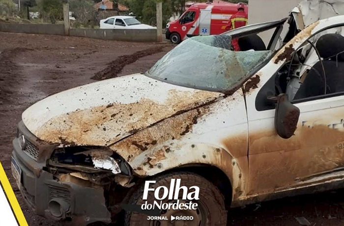 Motorista fica ferido após capotamento na ERS-477, em Cacique Doble