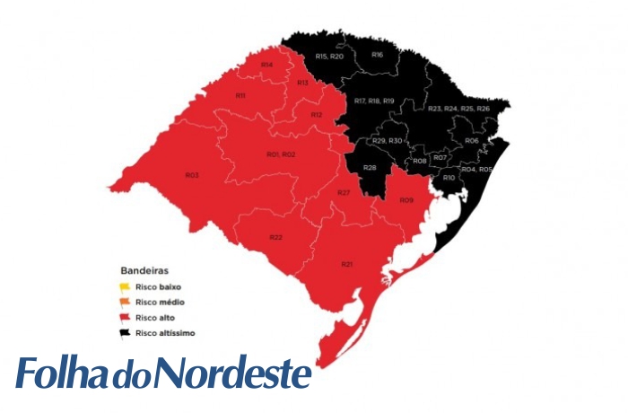 Mapa definitivo da 42ª rodada mantém 11 regiões com risco altíssimo para coronavírus