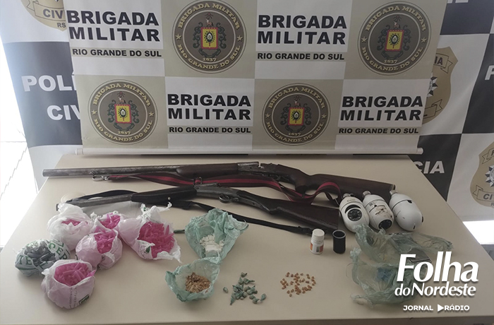 Brigada Militar prende homem por tráfico de drogas e posse irregular de arma de fogo em Bom Jesus