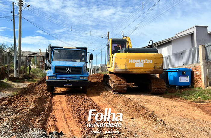 Prefeito acompanha início das obras de pavimentação da Rua Jockey Club em Lagoa Vermelha