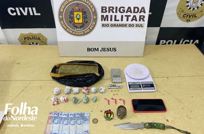 Homem é preso com drogas e material para tráfico em Bom Jesus