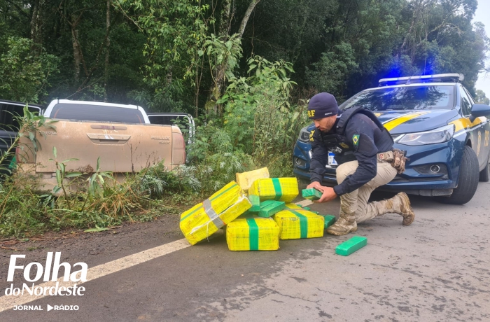 PRF intercepta caminhonete com mais de meia tonelada de maconha em Bom Jesus