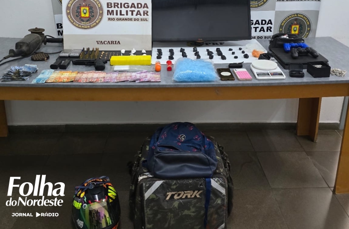 Motoboy é preso por tráfico de drogas e posse ilegal de munição em Vacaria