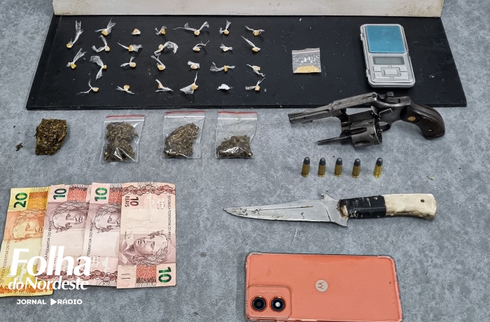 Homem é preso por tráfico de drogas e porte ilegal de arma 