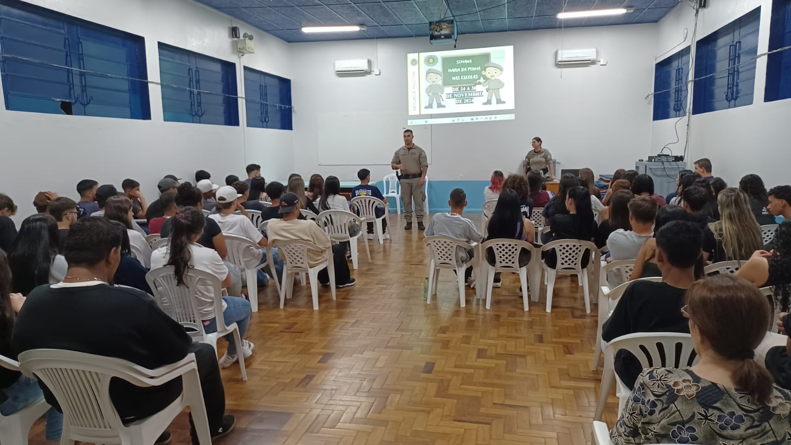Brigada Militar promove ações da Semana Maria da Penha nas escolas de Vacaria