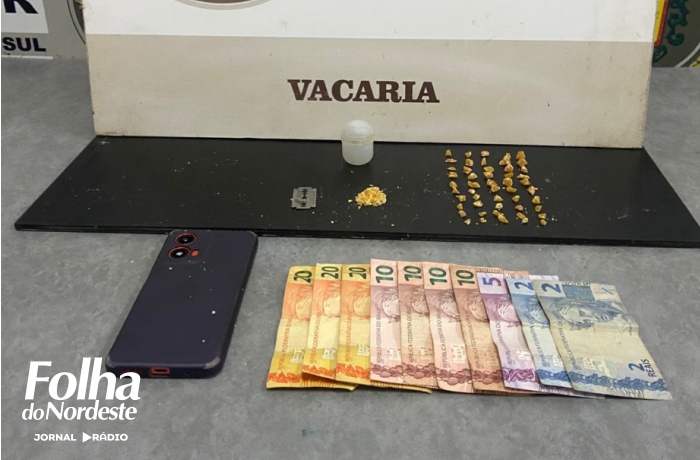 Homem é preso por tráfico de drogas no bairro Monte Claro, em Vacaria