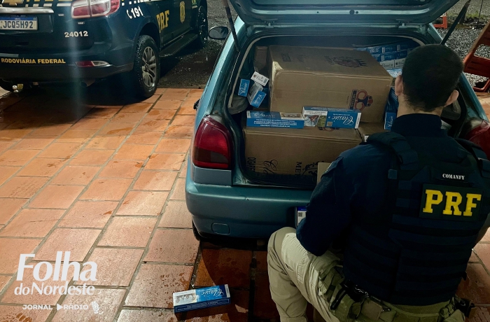 Polícia Rodoviária Federal apreende carga ilegal de cigarros e vinhos na BR-386 em Iraí