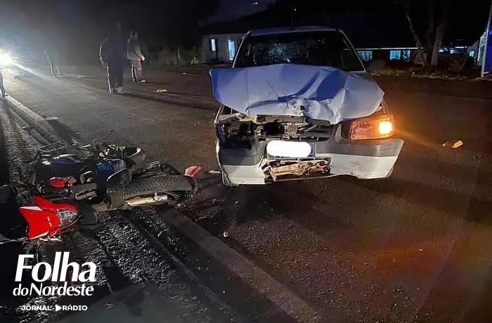 Região: Acidente deixa motociclista ferido em Cacique Doble