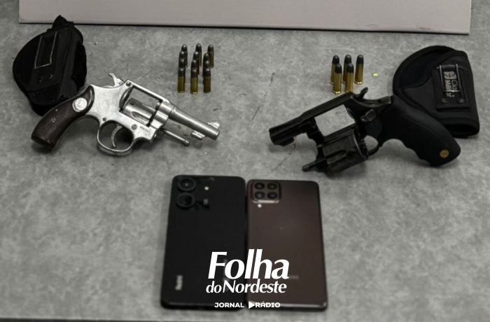 Dois homens são presos por porte ilegal de arma de fogo no Centro de Vacaria