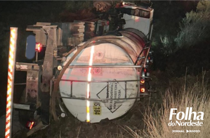 Caminhão emplacado em Cacique Doble se envolve em acidente na Serra