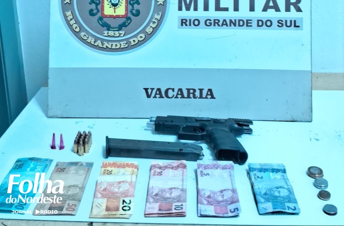 Dois homens são presos por porte de drogas e arma de fogo em Vacaria