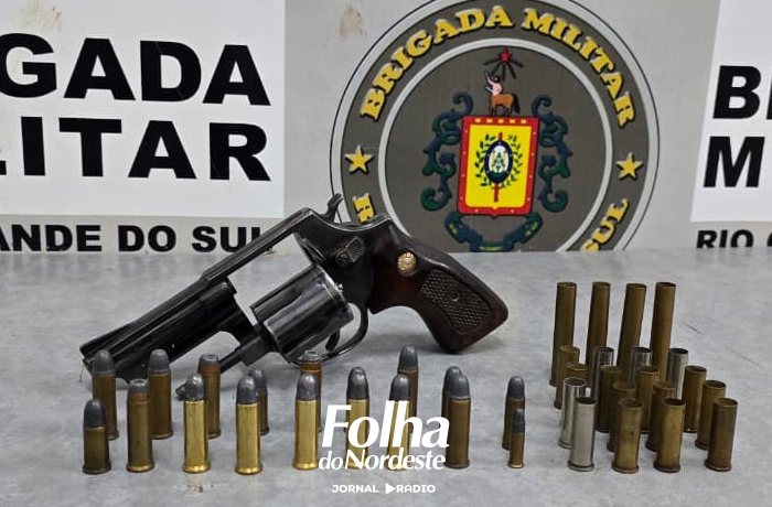 Ameaça com arma de fogo termina com apreensão de revólver no centro de Vacaria