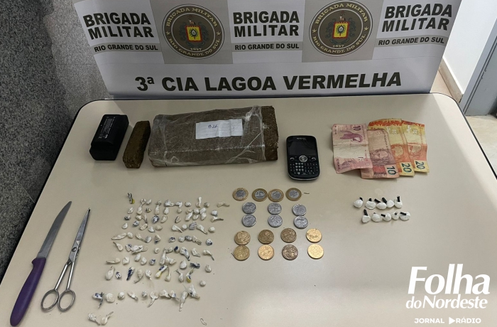 Brigada Militar realiza prisão por tráfico de drogas em Lagoa Vermelha