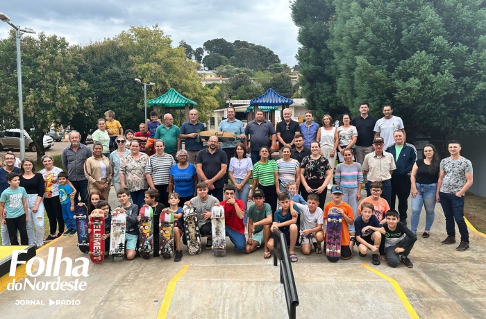 Inauguração da pista de skate movimenta Praça Honório Corso em São José do Ouro