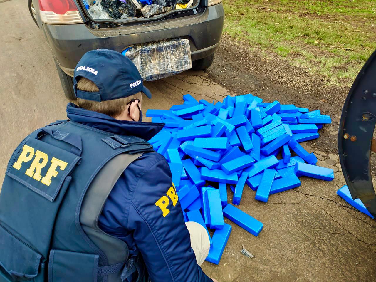 Traficante é preso pela PRF com 116kg de maconha