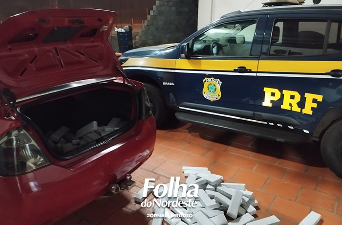 PRF apreende 63 quilos de maconha e prende traficante na BR-386 em Seberi