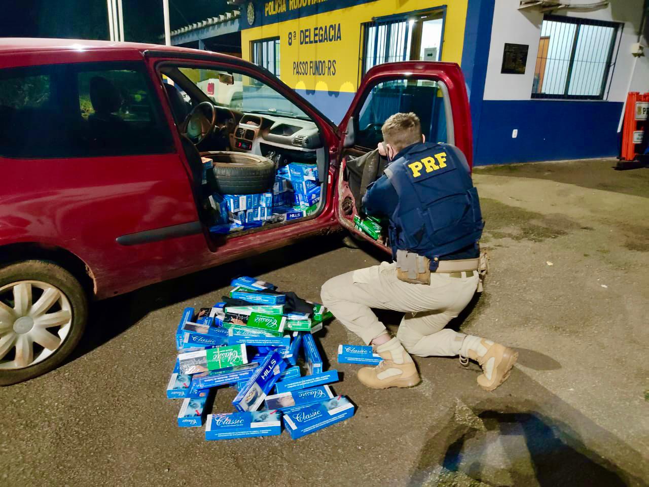 Sananduva: Contrabandista é preso com cerca de 12 mil maços de cigarro num carro clonado
