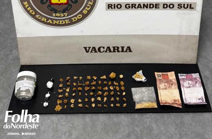 Brigada Militar prende casal por tráfico de drogas em Vacaria