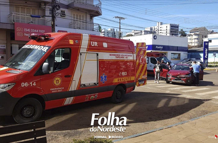 Mulher fica ferida em acidente no centro de Tapejara