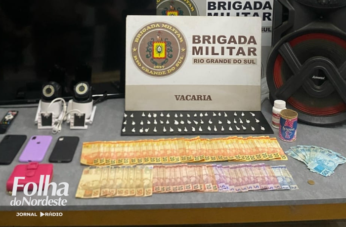 Brigada Militar prende três por tráfico de drogas em Vacaria