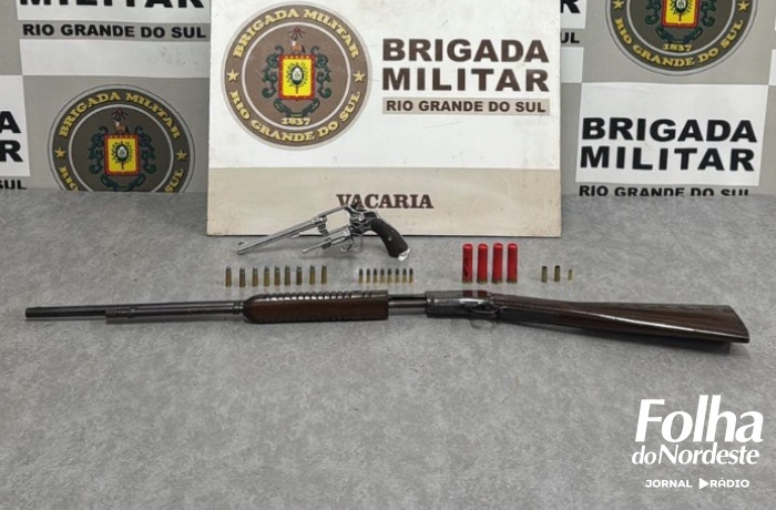 Brigada Militar prende homem por porte ilegal de arma de fogo em Vacaria