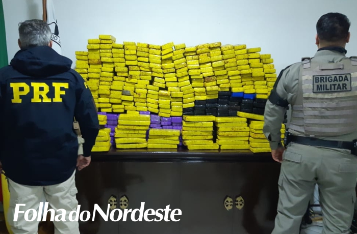 Traficante é preso pela PRF e BM com carro carregado de maconha após perseguição na BR 386